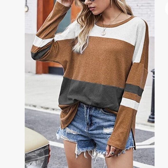 New Color Block Tunic Sweatshirt - Picture 1 of 4